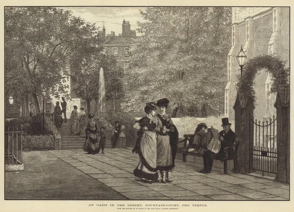 Un'oasi nel deserto, Fountain - Court, il Temple , 1876